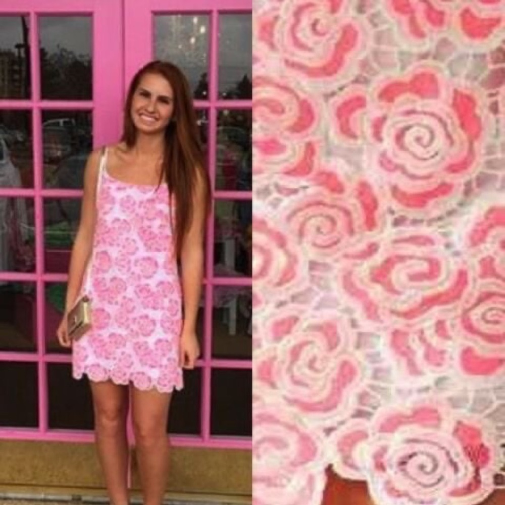 NWT 268.00 Lilly Pulitzer The Beth Two Tone. Exploded Lace Dress NWT